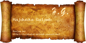 Hajduska Galamb névjegykártya